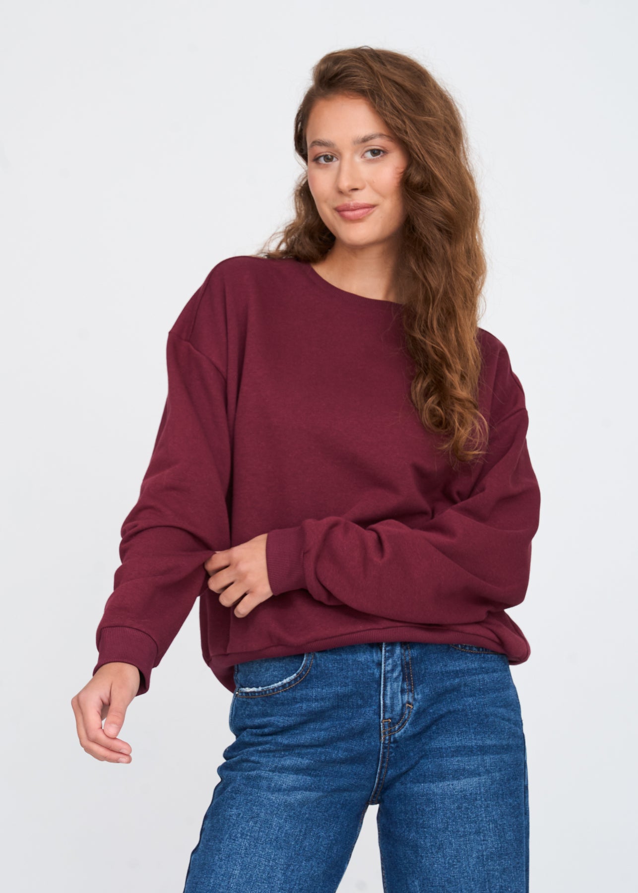 Sweatshirt in Bordeaux