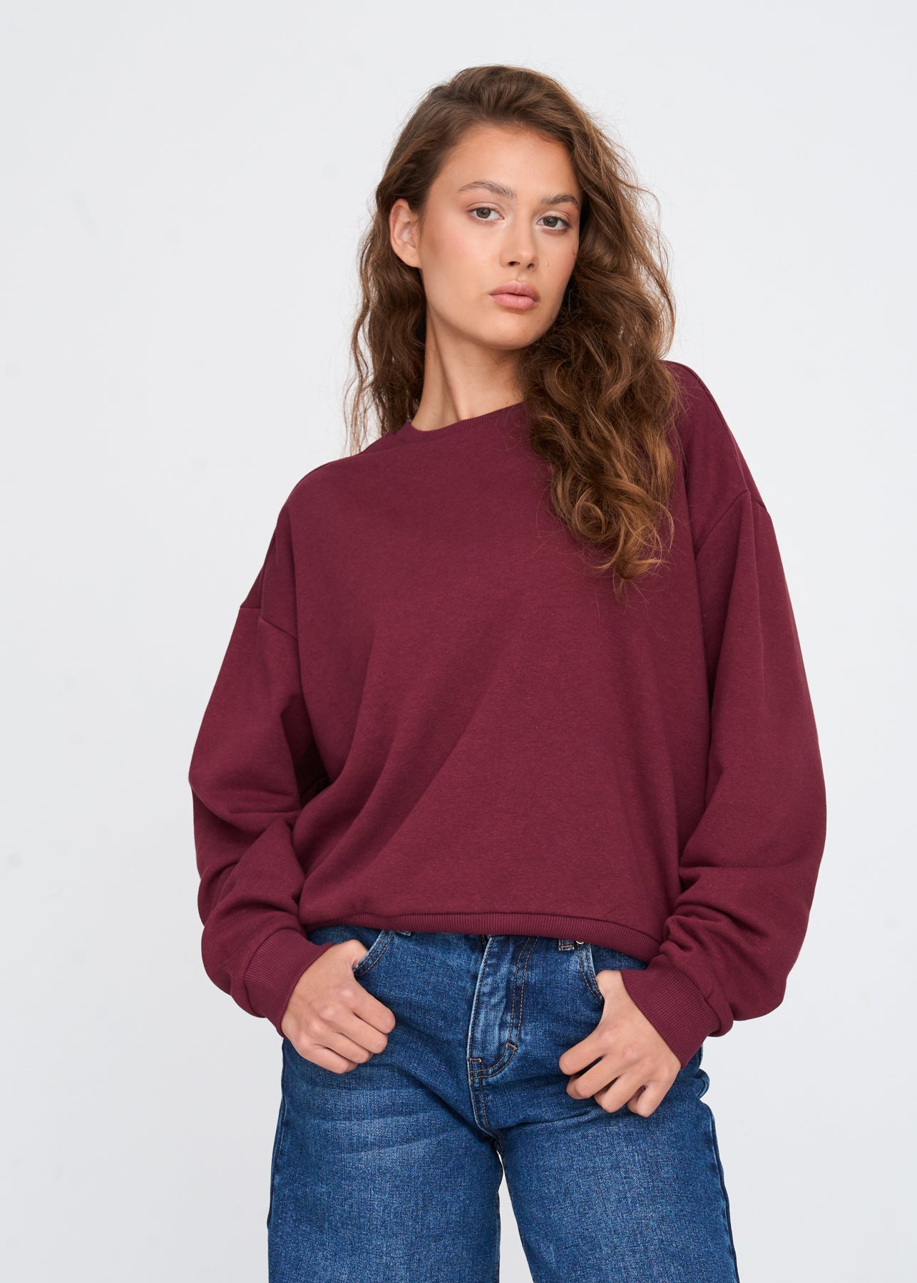 Sweatshirt in Bordeaux