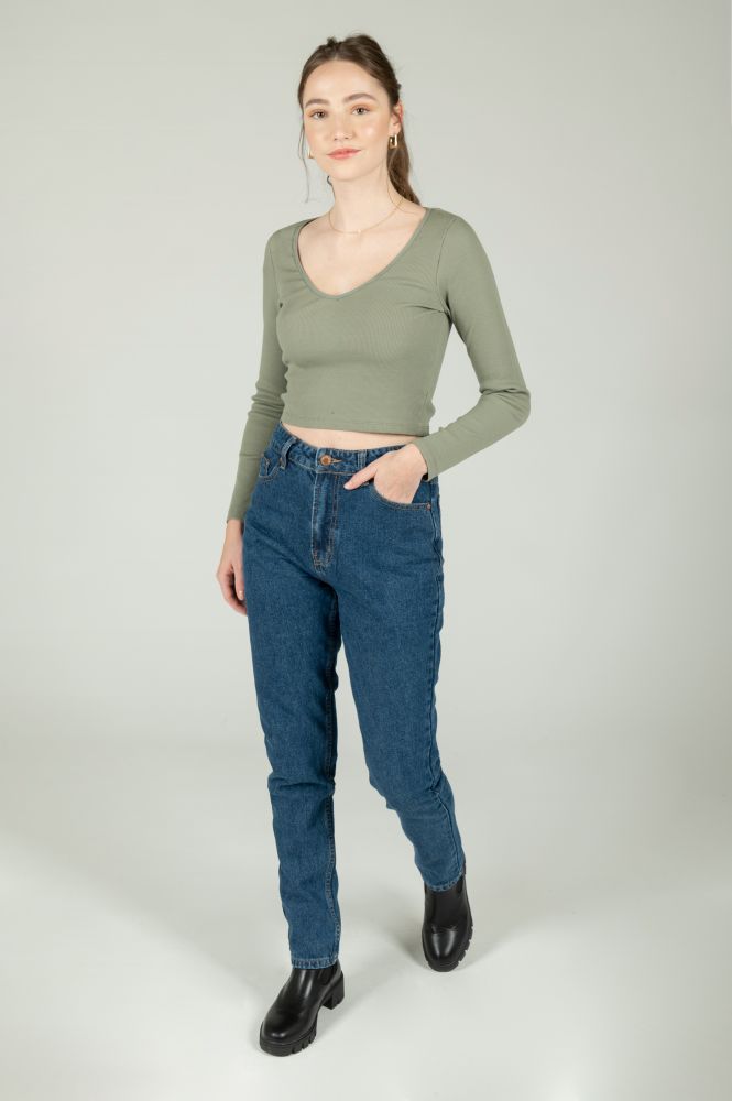 Slim Mom Jeans Wet Floor High Waist Mom Jeans Aus Biobaumwolle 24colours